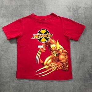 Vintage X-Men Shirt Youth Boys Small (6) Red Marvel Wolverine Kids Y2K 2006 *